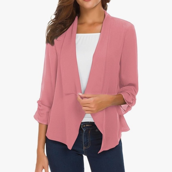 Urban Coco Tops - NWOT Elegant Women's XL Open-front Flowy Cardigan in Dusty Rose